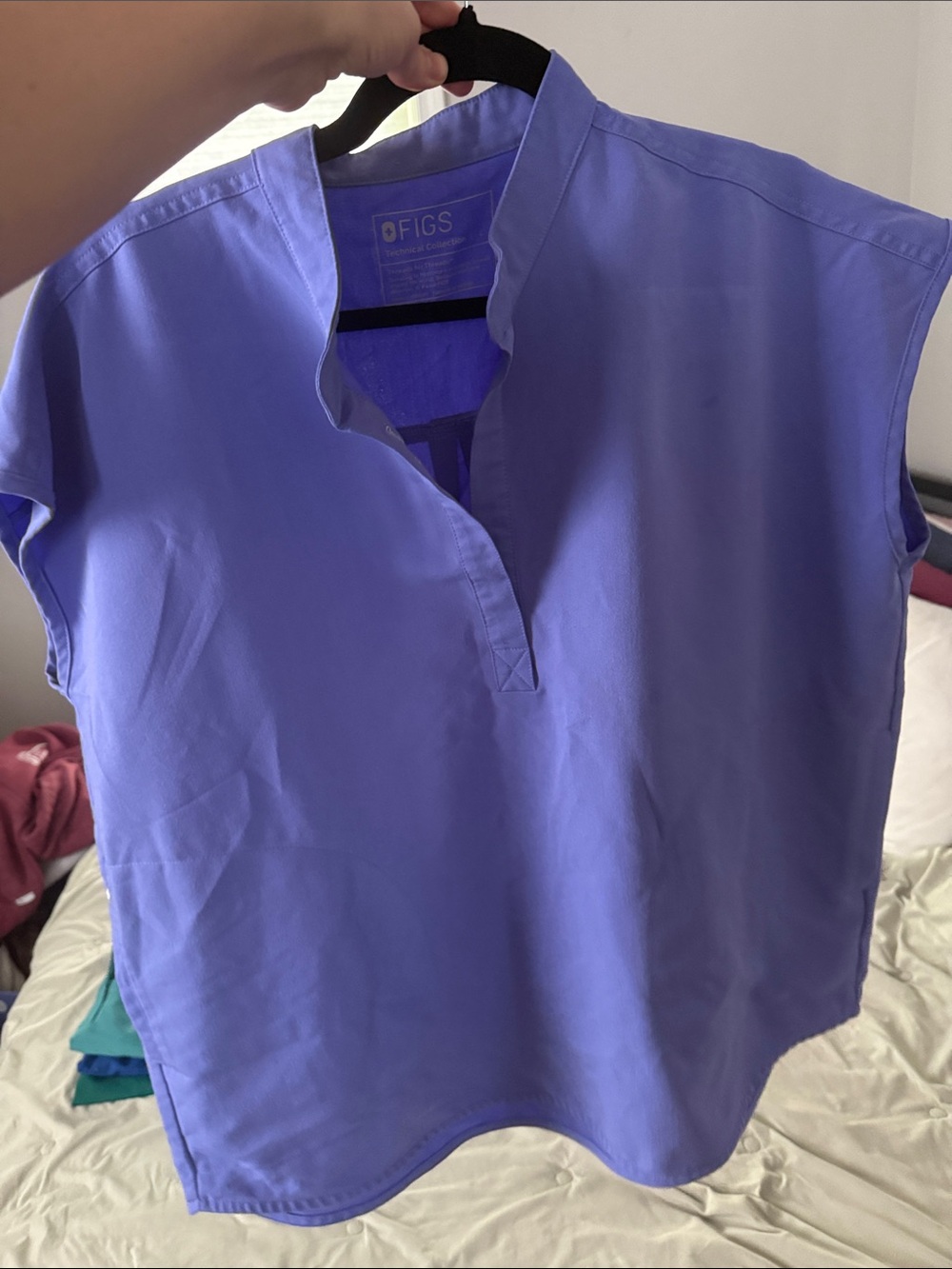 FIGS Lavender Split-Neck Tunic Top